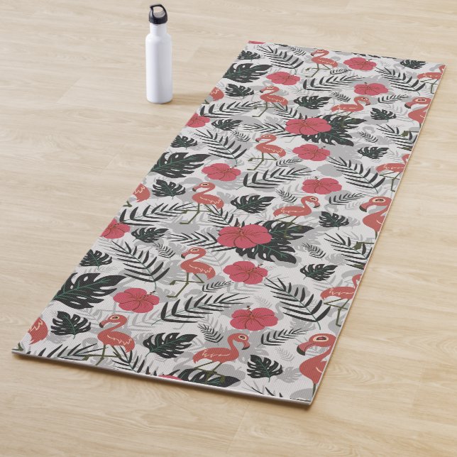 Tapete De Yoga Flamingo seamless pattern with floral background (In Situ)