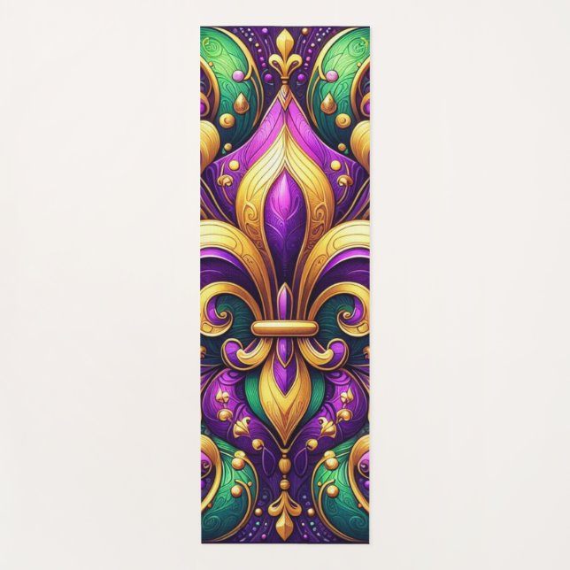Tapete De Yoga fleur de lis mardi gras (Frente)
