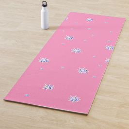 Tapete De Yoga Flocos de neve de inverno rosa