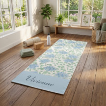 Flor de Campo Azul Verde Aquarela Nome Personaliza