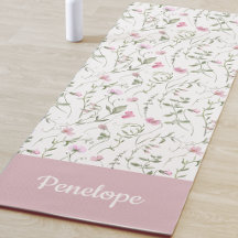 Flor de Campo Rosa Aquarela Nome Personalizado