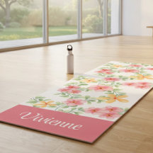 Flor de Campo Rosa Verde Aquarela Nome Personaliza