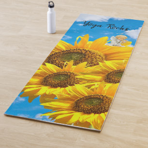 Tapete de Yoga Flor de Girassol Anjo Bebê