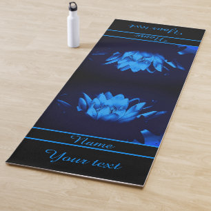 Tapete De Yoga Flor de lírio de lírio de água azul brilhante Pers