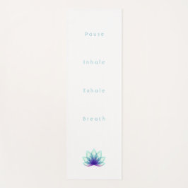Tapete De Yoga Flor de lótus azul verde minimalista personalizado