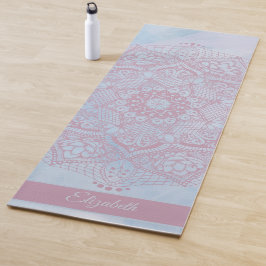 Tapete De Yoga Flor de Lotus bonito, cor-de-rosa, Flor Mandala