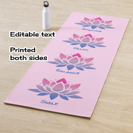 Tapete De Yoga Flor de lótus rosa dupla face