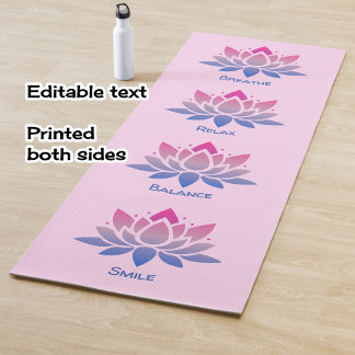 Tapete De Yoga Flor de lótus rosa dupla face