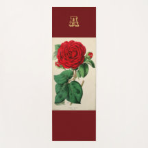 Flor de Rosa Vermelha Monograma Desabrochar Arte V