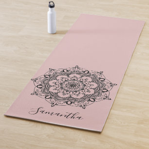 Tapete De Yoga Flor Personalizado Mandala Dusty Rosa