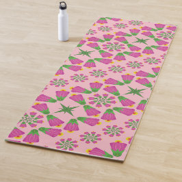 Tapete De Yoga Flor Retro-Bell Mandalas Rosa Yoga Mat