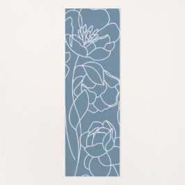 Tapete De Yoga Flor Silvestre Azul Moderna