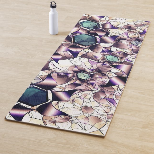 Tapete De Yoga Flor virtual bagunçada em tons gradiente (In Situ)