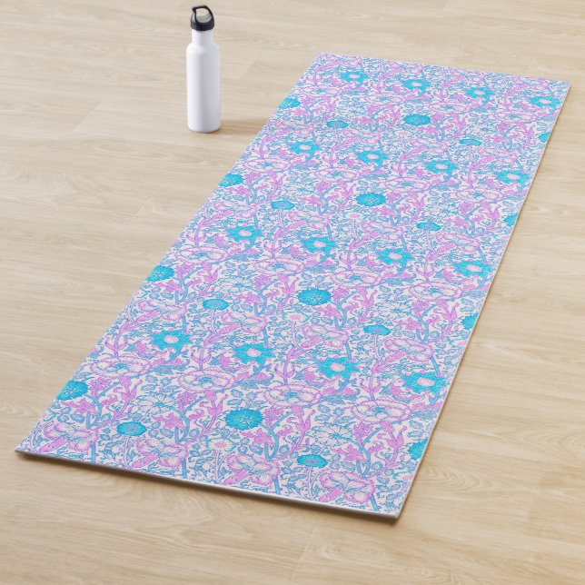 Tapete De Yoga Floral Azul e Púrpura (In Situ)