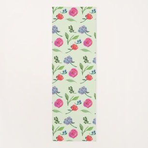 Tapete De Yoga Floral de Aquarela