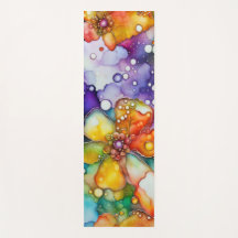 Floral e Bolhas Tinta Alcoólica Abstrata