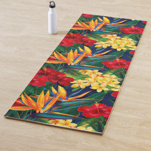 Tapete De Yoga Floral havaiano do paraíso tropical