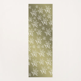 Tapete De Yoga floral + pattern, poinsettia, drawing, white, two-