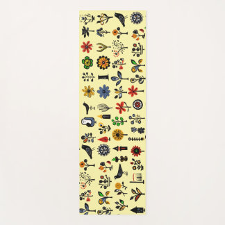 Tapete De Yoga Floral popular e aves coloridas