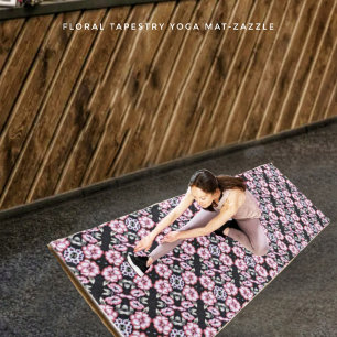 Tapete De Yoga Floral Tapeçaria