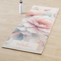 Floral Watercolor Pink Coral Na moda Nome Monogram