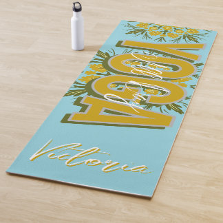 Tapete De Yoga Floral Yellow Any Color Personalized Name Yoga Mat