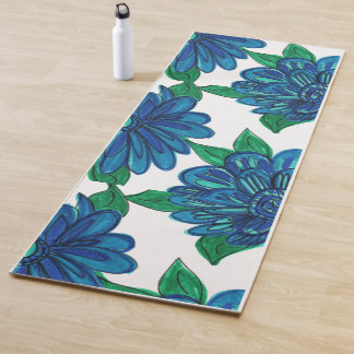 Tapete De Yoga Flores Azuis Yoga Mat