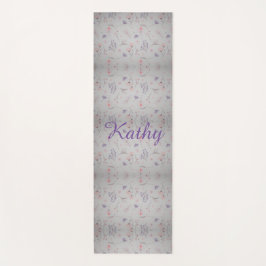 Tapete De Yoga Flores bonito de Aquarela