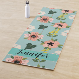 Tapete De Yoga Flores cor-de-rosa fofinhas Yoga Mat
