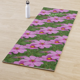 Tapete De Yoga Flores de Cosmos Rosa Personalizadas pela Natureza