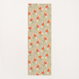 Tapete De Yoga Flores de Laranja Aquarela Yoga Mat