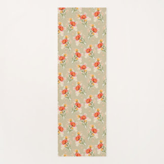 Tapete De Yoga Flores de Laranja Aquarela Yoga Mat