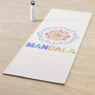 TAPETE DE YOGA FLORES DE LOTUS COM COR MANDALA