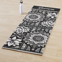 Flores de Lotus e Mandalas a preto e branco