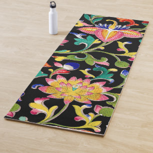 Tapete De Yoga Flores de Lotus e Vinha