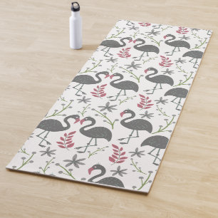 Tapete De Yoga Flores de padrão sem costura, de flamingo, rosa, f