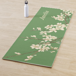 Tapete De Yoga Flores de primavera Verde Personalizadas Adicionar