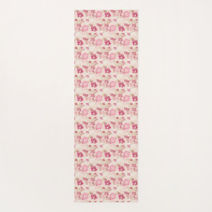 Tapete De Yoga Flores modernas, cor-de-rosa, cor-de-rosa, tênis d