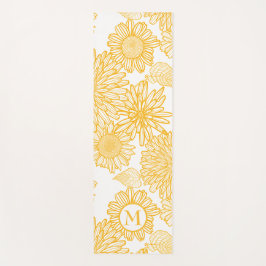 Tapete De Yoga Flores Monogramas Padrão Yoga Mat