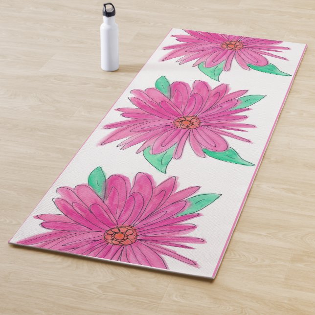 Tapete De Yoga Flores Rosa Yoga Mat (In Situ)