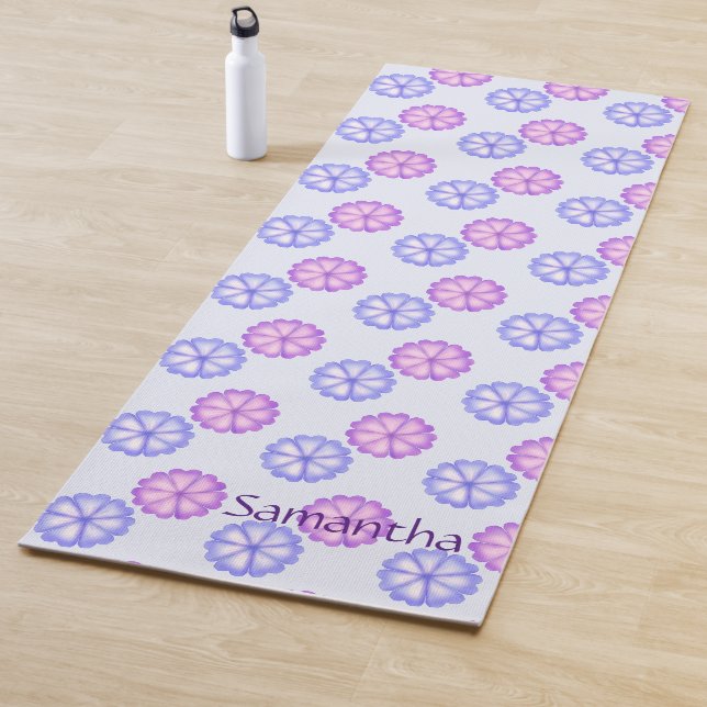 Tapete De Yoga Flores Roxas E Azuis (In Situ)
