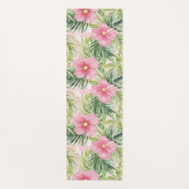 Tapete De Yoga Flores Tropicais Rosa
