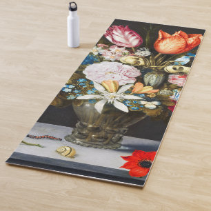 Tapete De Yoga Flores Vintage em um Vidro por Ambrosius Bosschaer