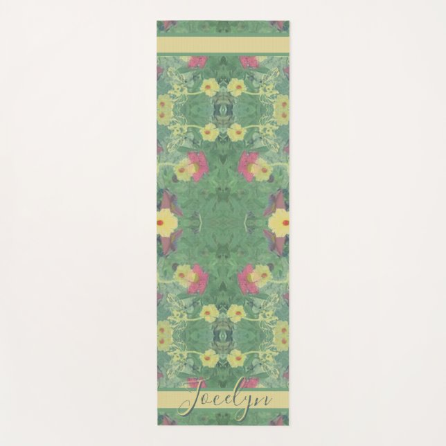 Tapete De Yoga Floresta Floral Yoga Mat (Frente)