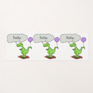Tapete De Yoga Fogo giro em forma de cartoon verde e engraçado