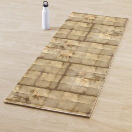 Tapete De Yoga Folha de maple japonês dourada em papel pergaminho
