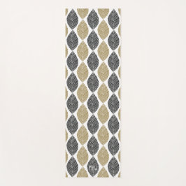 Tapete De Yoga Folha nativa Monograma personalizado de padrão