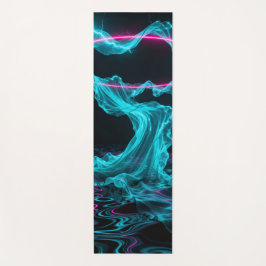 Tapete De Yoga Folhas cianas e arco magenta torto e dobra