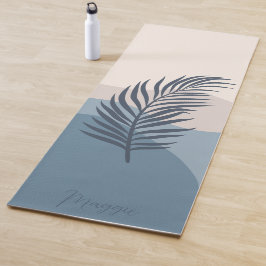 Tapete De Yoga Folhas de Palm de Nome Personalizado