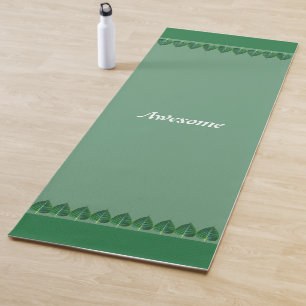Tapete De Yoga Folhas de Planta em Personalizado Verde